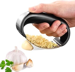 TOCYORIC Aglio Press, Spremiaglio a Bilanciere Pressa Aglio Spremiaglio Garlic Rocker Ginger Crusher in Acciaio Inox, per la Pulizia, Manuale di qualità Professionale