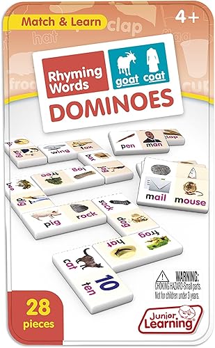 Miniatura 5 de Junior Learning Juegos educativos de acción de dominó de palabras rimantes, multicolor, modelo: JL490