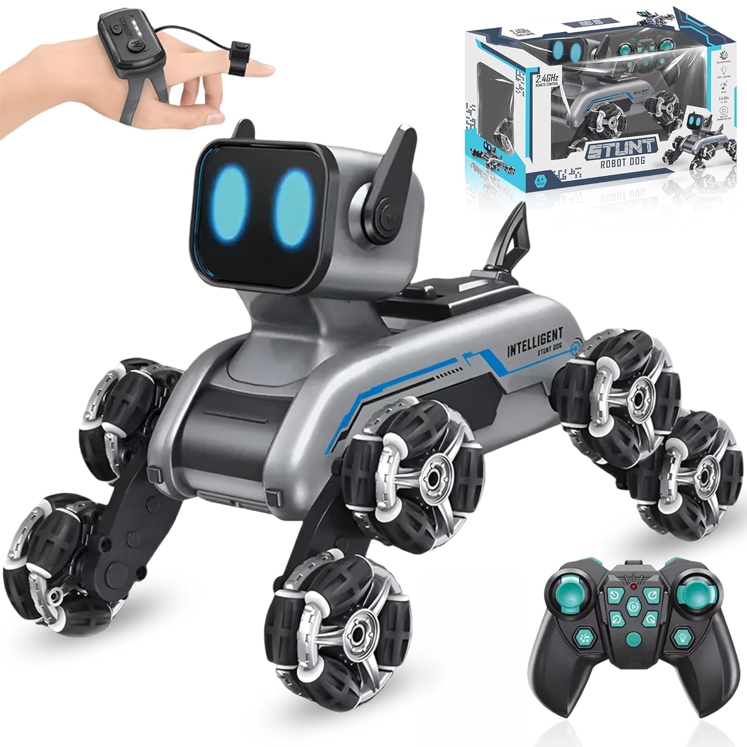 TheLittleOnes Remote Control Robot Dog - RC Car 8x8 Wheel Drive Gesture Sensor RC Stunt Car High-Speed Double Sided 2.4GHz Remote Control Birthday Gifts Toys For Kids & Adults Boys & Girls[8WD PRO NEW-image-30