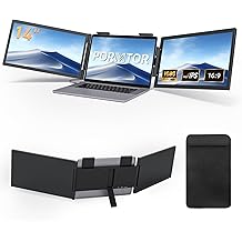 Laptop Screen Extender, 14&rsquo;&rsquo; FHD 1080P Triple Portable Monitor for Laptop with Ultra-Slim IPS Display, USB-C Plug and Play Multi Screen Attachment for 14"-15.6" Laptops