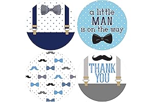 Little Man Baby Shower Thank You Stickers for an Unforgettable Celebration