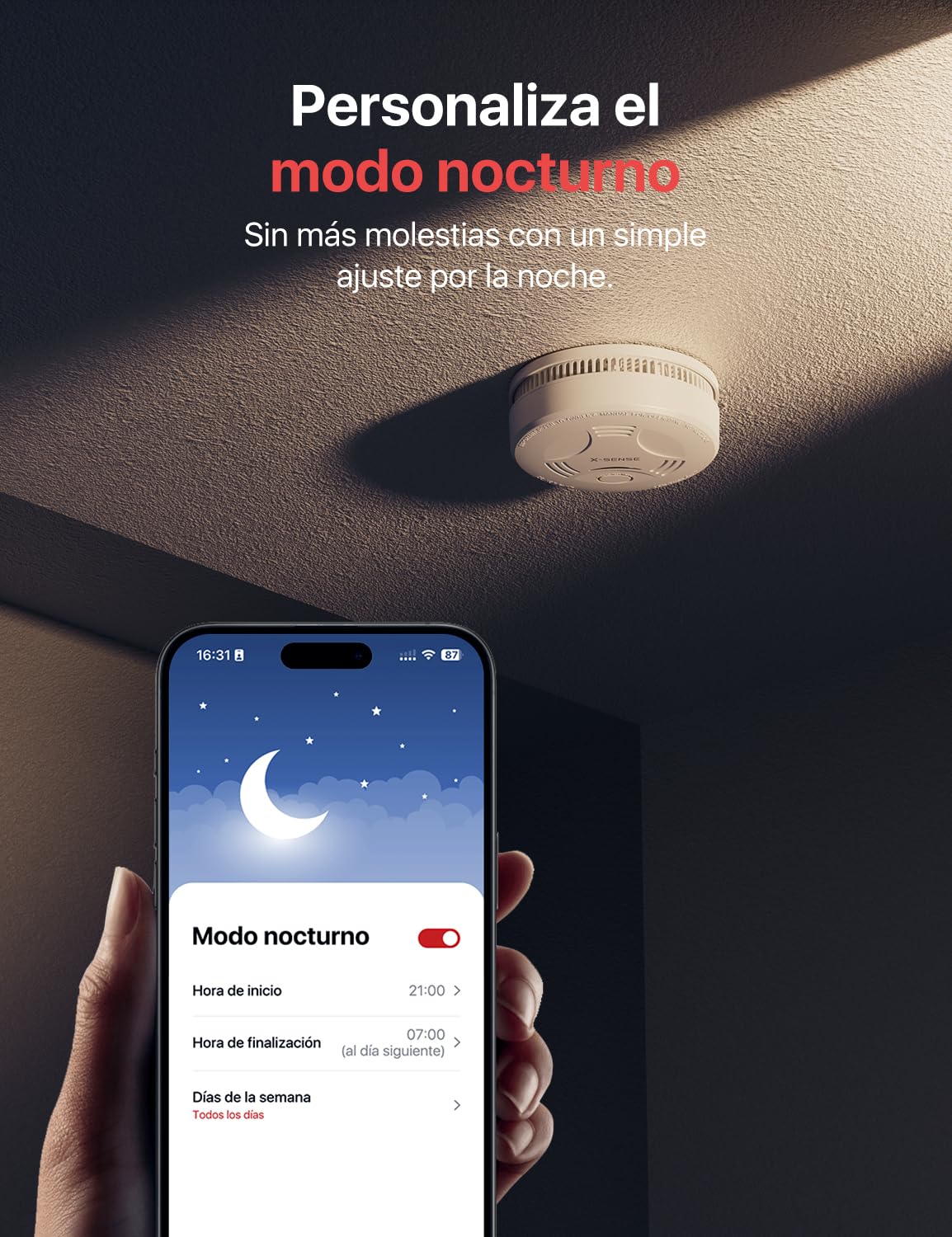 X-Sense Detector de humo para el hogar, requiere estación base SBS50, control todo en uno con la aplicación X-Sense Home Security, SD11-MR, paquete de 3