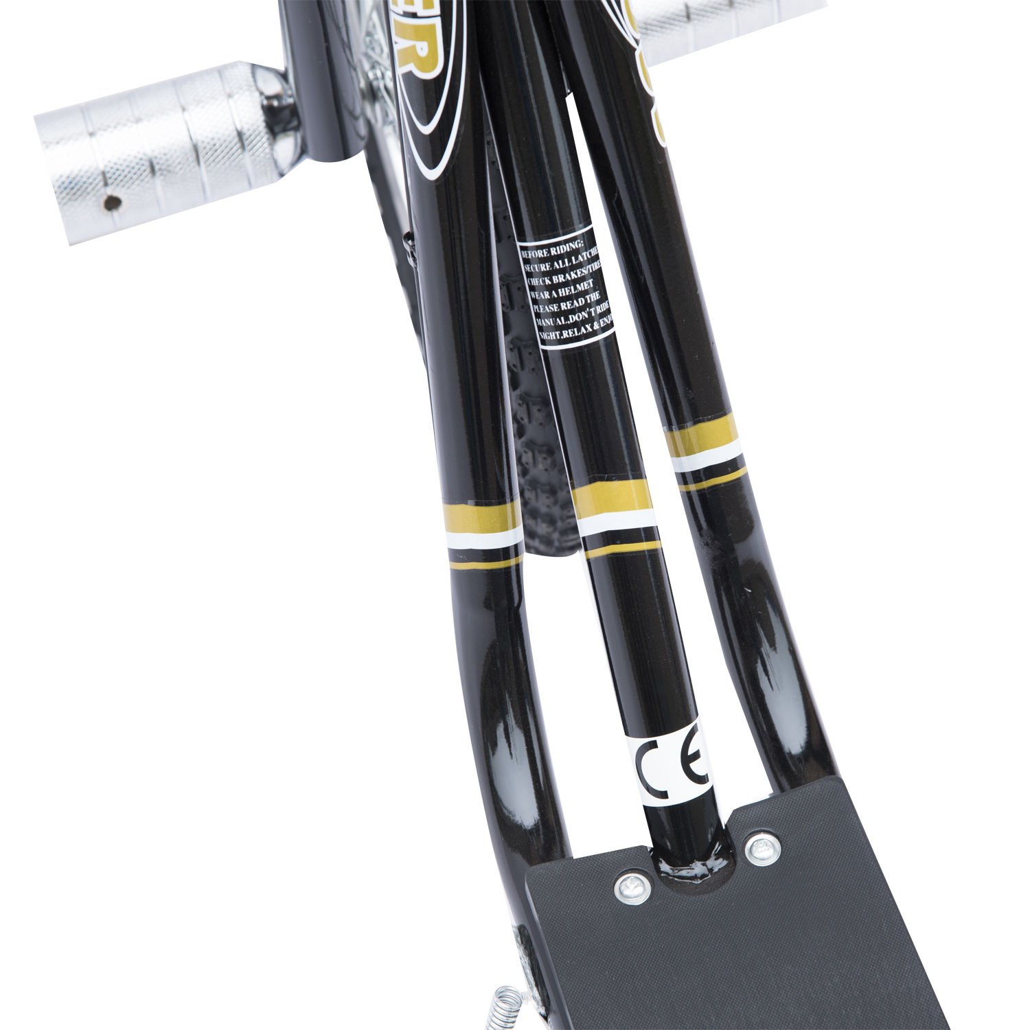 HOMCOM Patinete Scooter 2 Ruedas 16 Pulgadas 4 PEGS Estribos Freno Caballete para Niños Mayores de 5 Años Carga 100 kg Color Negro