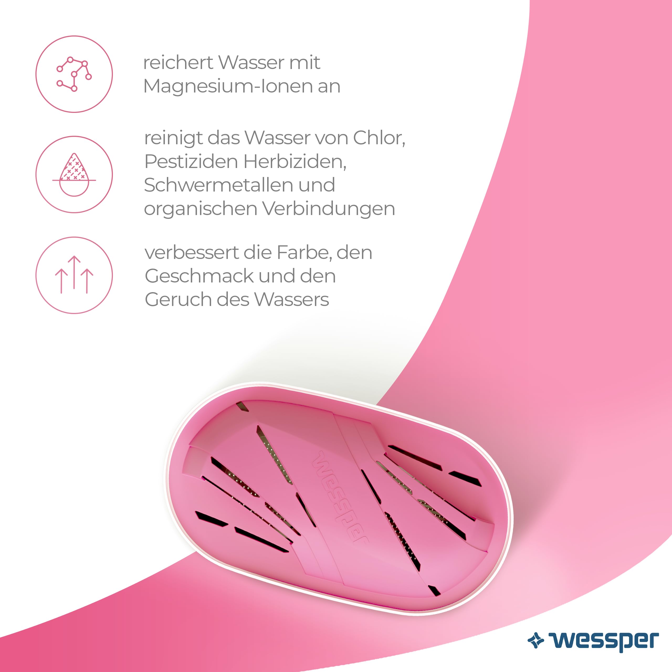 Wessper Magnesium filter, Zusätzlichen PIN für Brita Kanne - 6 Stück | Magnesium Wasserfilter kartusche, Aktivkohle, kompatibel mit Dafi, BWT Aquaphor zusätzlichen pin kompatibel mit Brita Kanne