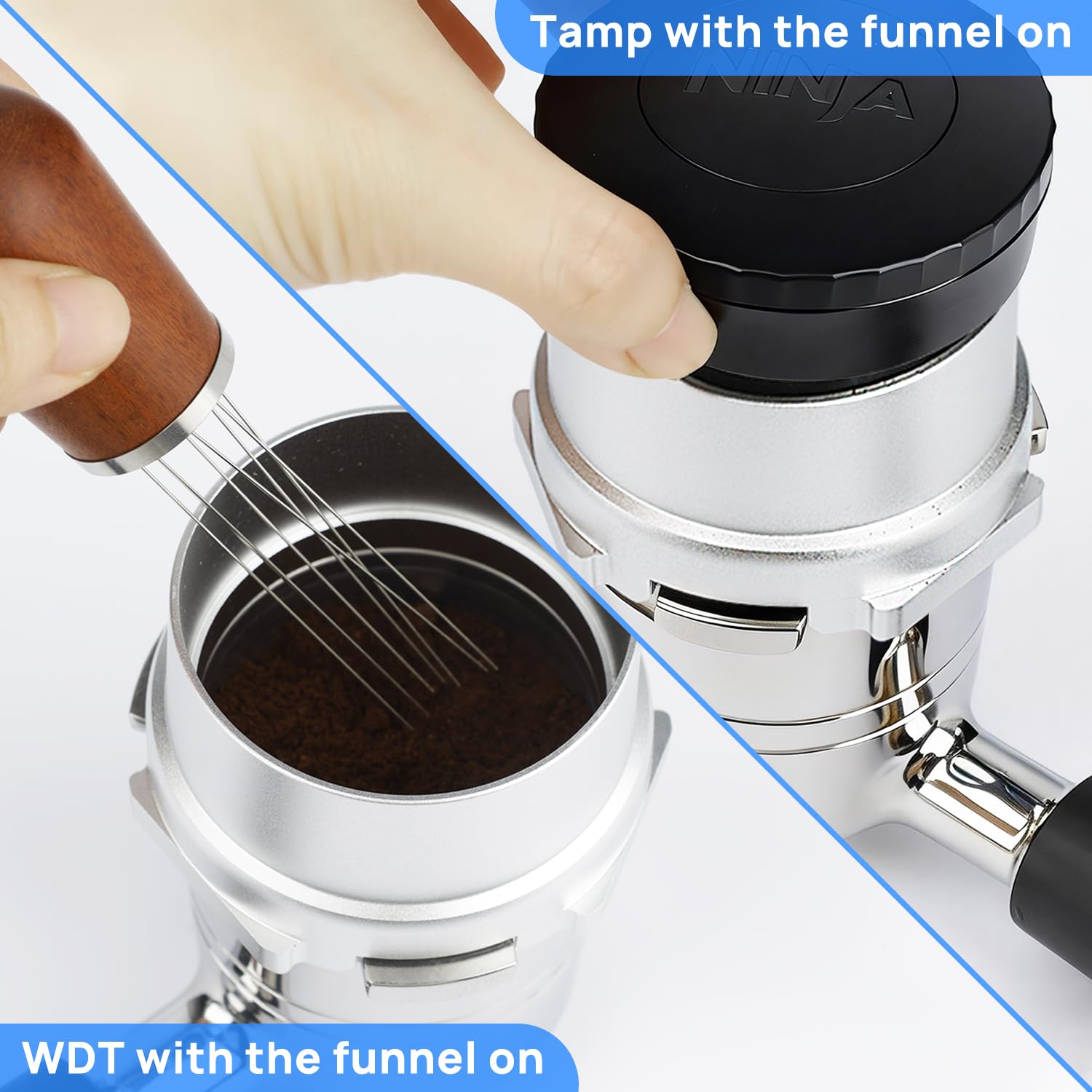 Magnetisch Siebträger Funnel für Ninja Luxe Café Premier Series ES601 | Upgrade Ersatz-Dosiertrichter aus Aluminiumlegierung (Silber)
