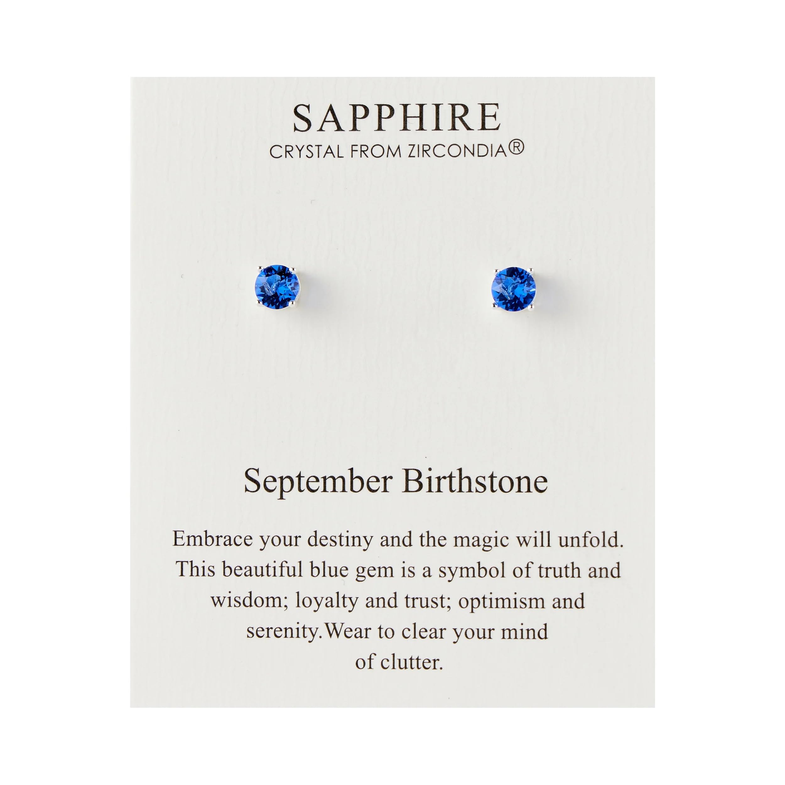 Philip JonesSeptember (Sapphire) Birthstone Earrings Created with Zircondia® Crystals