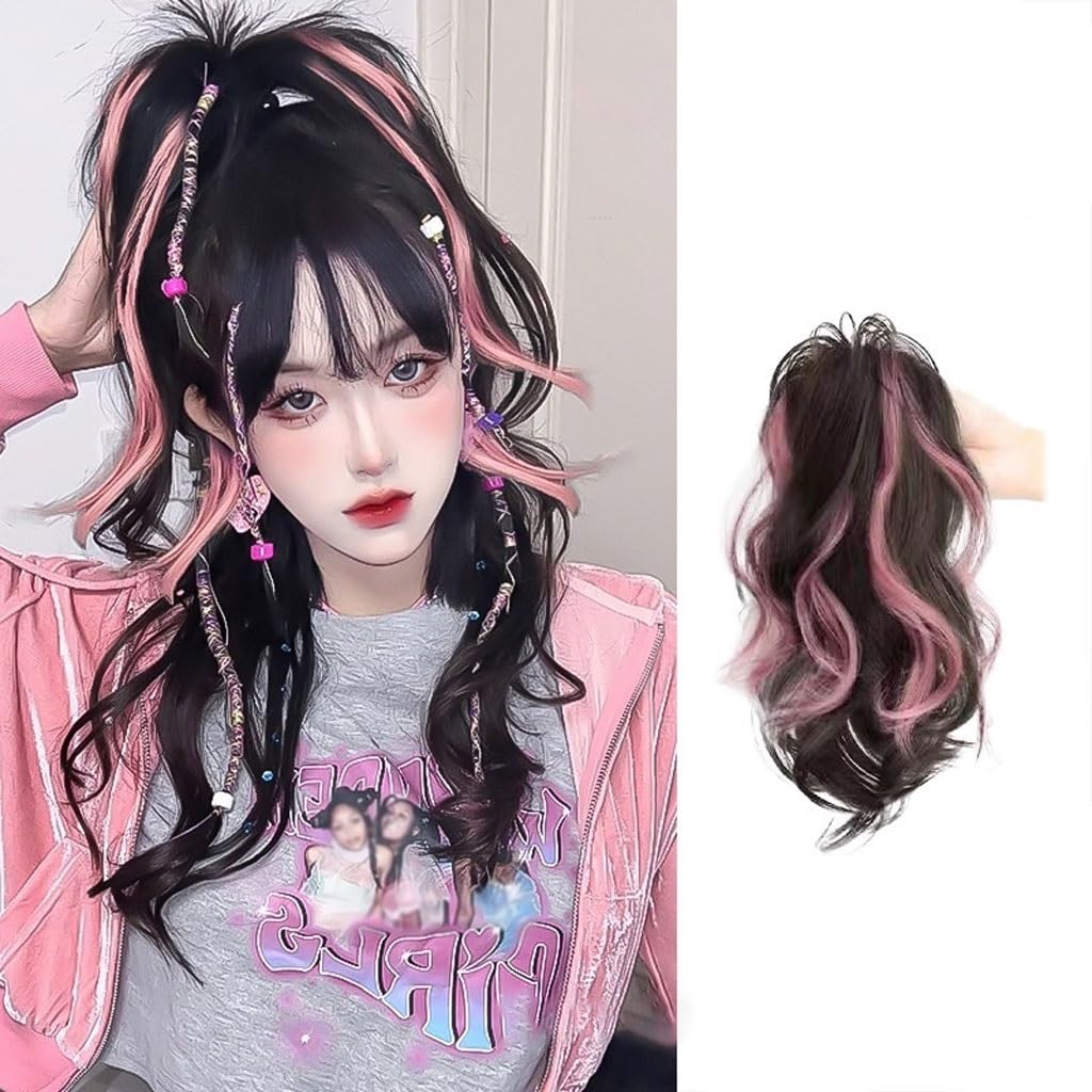 GSOUL Hair Bun Pieces for Women Synthetic Hair Bun Wig Female Long Dyed Color Ponytail Braid Sweet Cool Claw Clip Style High