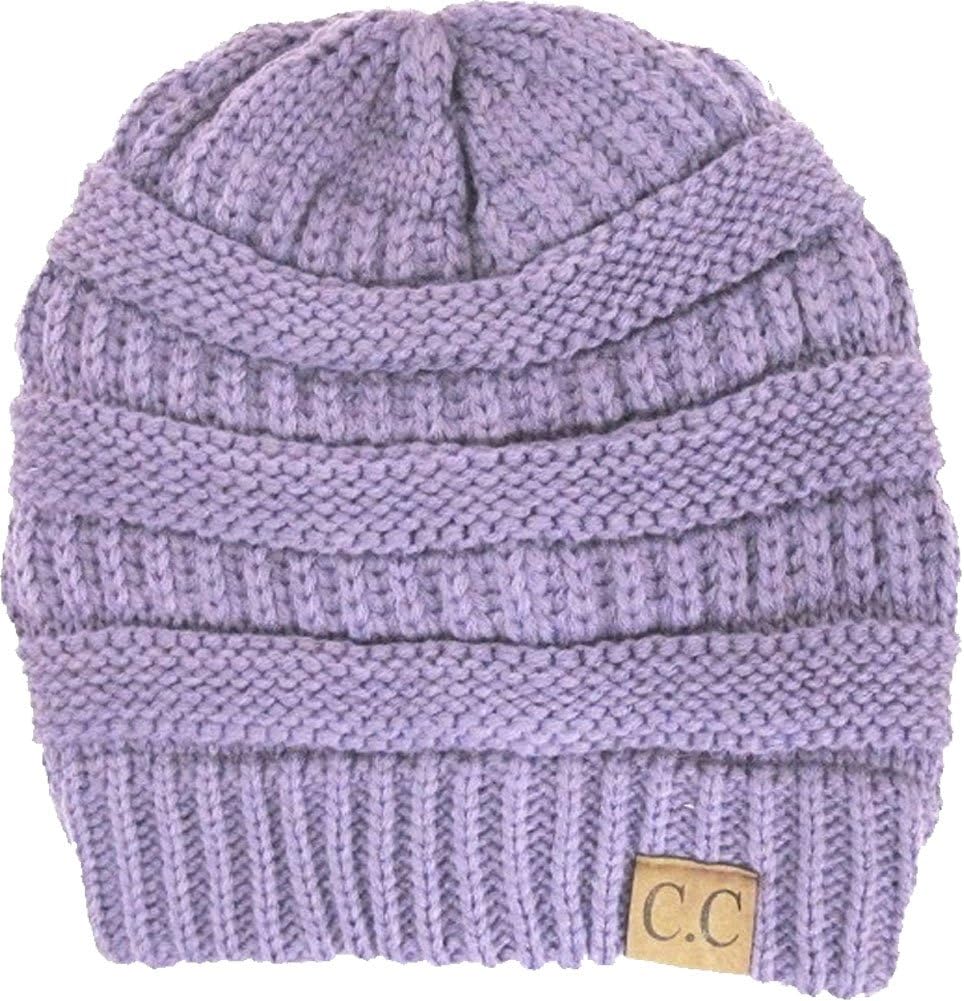 Black Thick Slouchy Knit Oversized Beanie Cap Hat