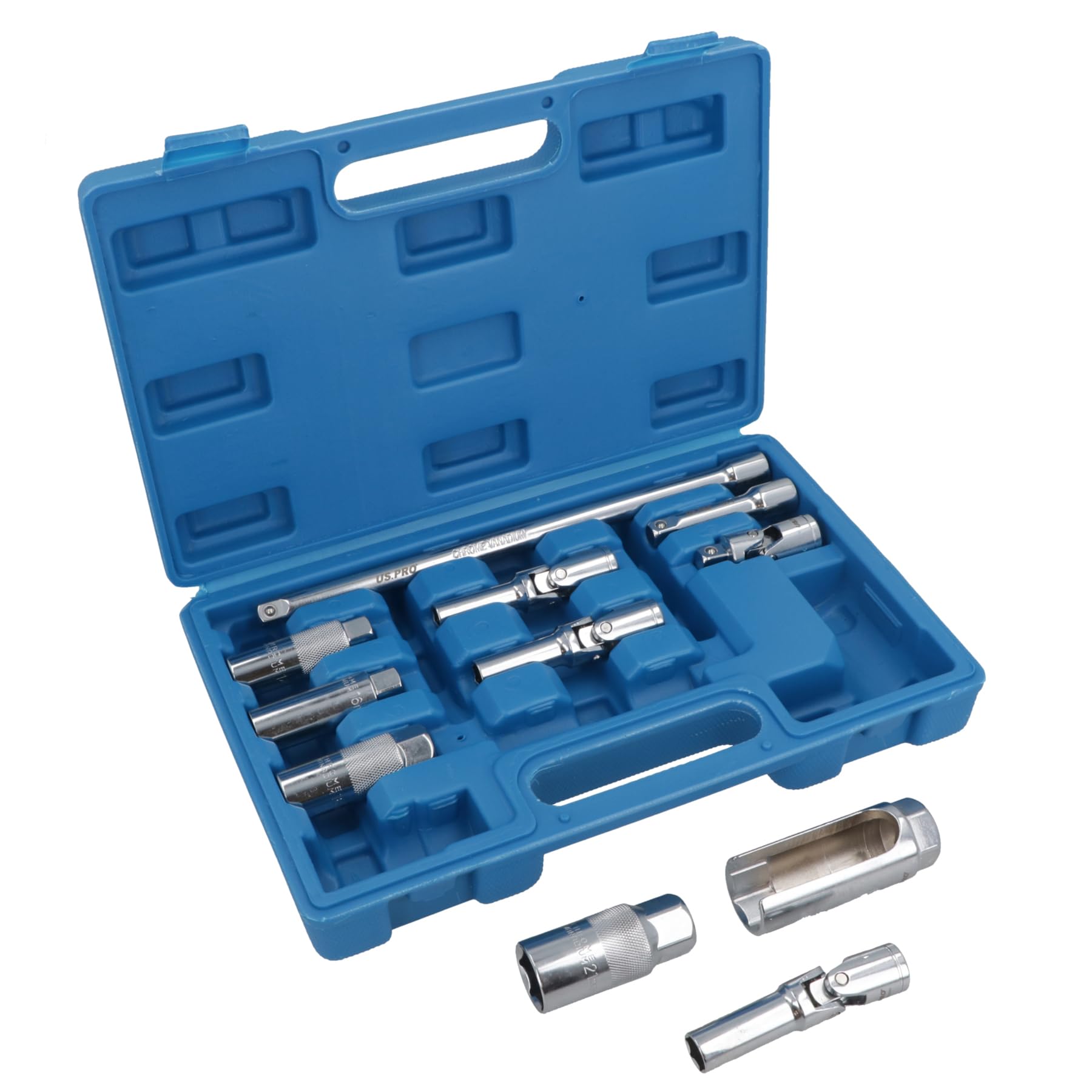 AB Tools-US Pro 3/8" zestaw świec zapłonowych i czujników świecących świec żarowych 11 szt.