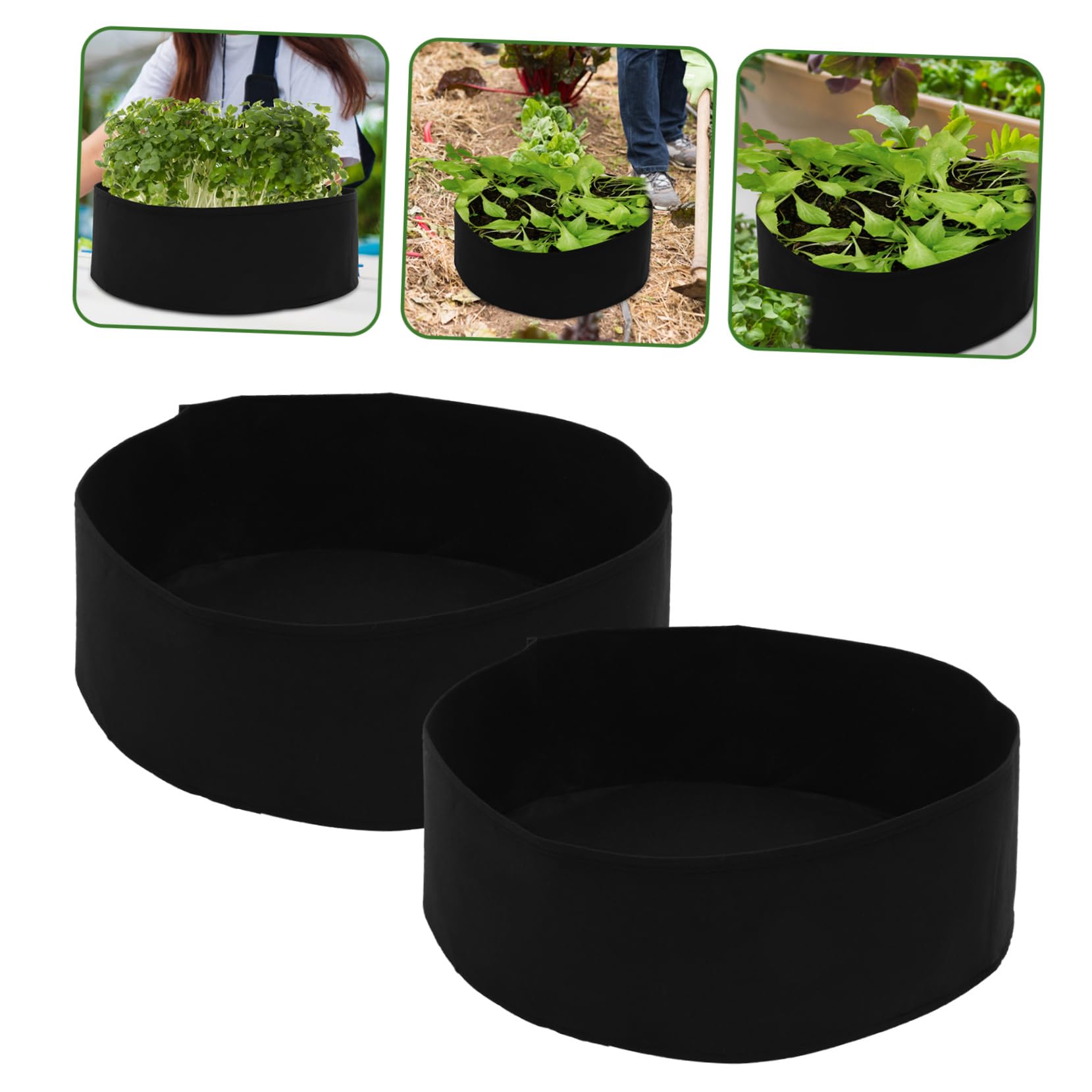 SUPVOX 2 Sacchetti Per Coltivazione Piante In Tessuto Non Tessuto - 40/50/60x30x20 Cm - Vasi Rettangolari Con Manici - 5