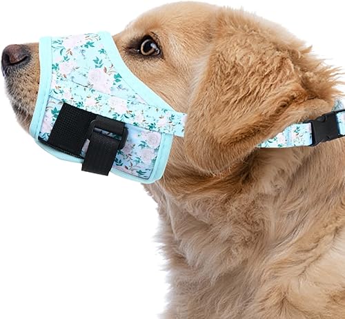 Miniatura 1 de Dog Muzzle, Soft Printed Dog Muzzles for Small Medium Large Dogs Jack Russell Terrier, Dachshund, Beagle, Golden Retriever, Adjustable Puppy Muzzle