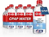 Resway American Red Cross CPAP Distilled Water Travel Bottles for CPAP Humidifier Chambers & Sleep Therapy Equipment, Compatible with ResMed & Respironics Machines, 12 oz Bottled Water (12 Pack)