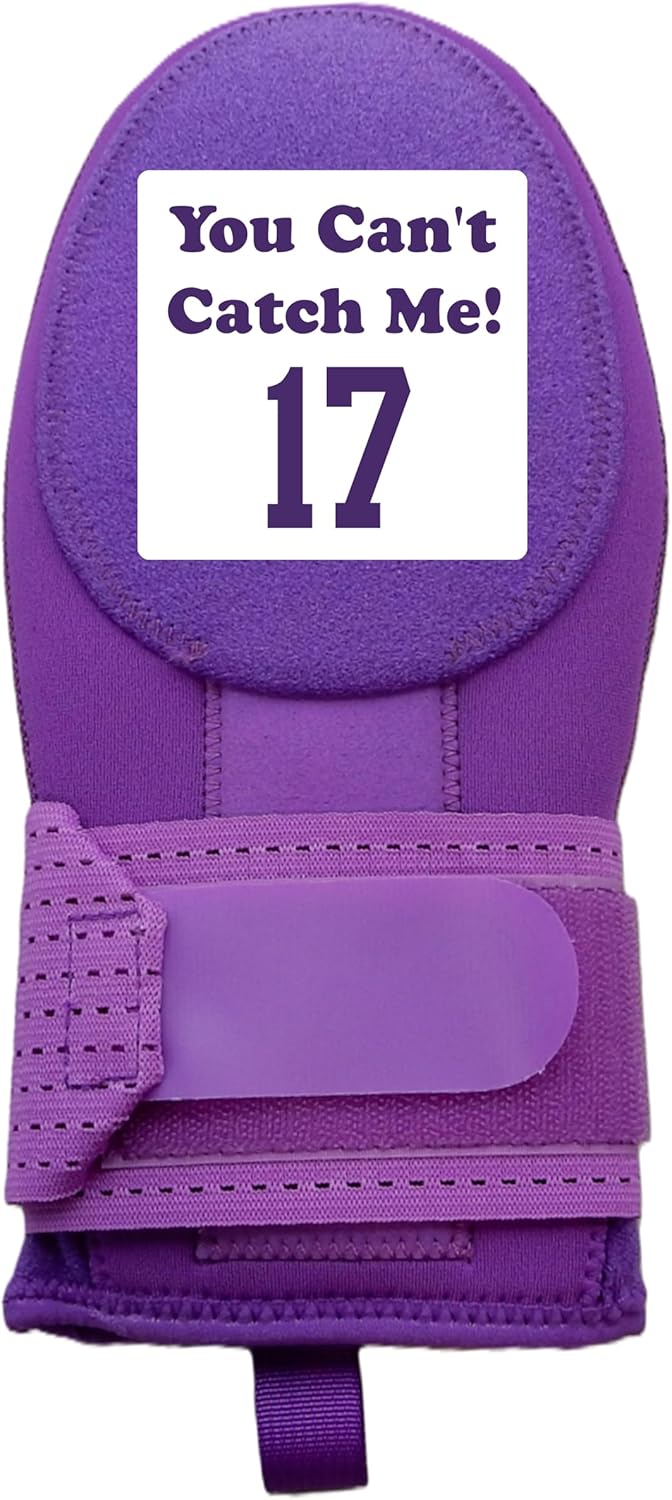 You Can't Catch Me! Series Sliding Mitt with Custom Number Baseball Softball. Baserunner Protection Glove, 10 Color Choices and 2 Sizes