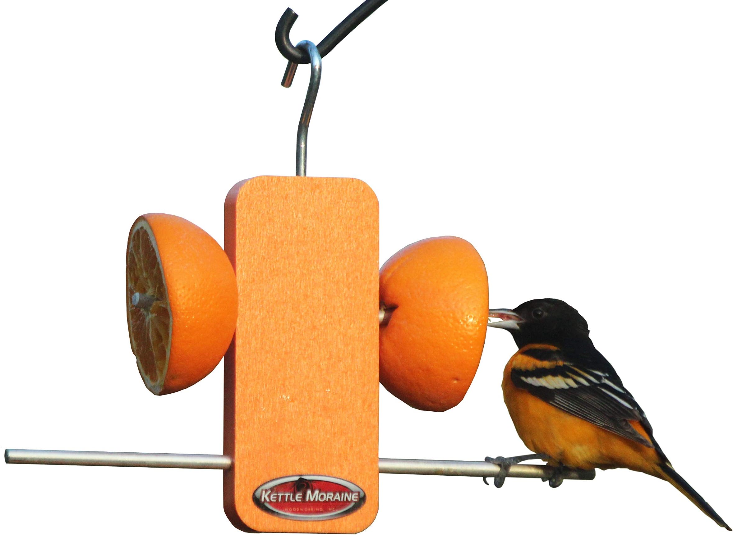 Kettle Moraine Recycled Single Oriole Orange Fruit Stick Feeder