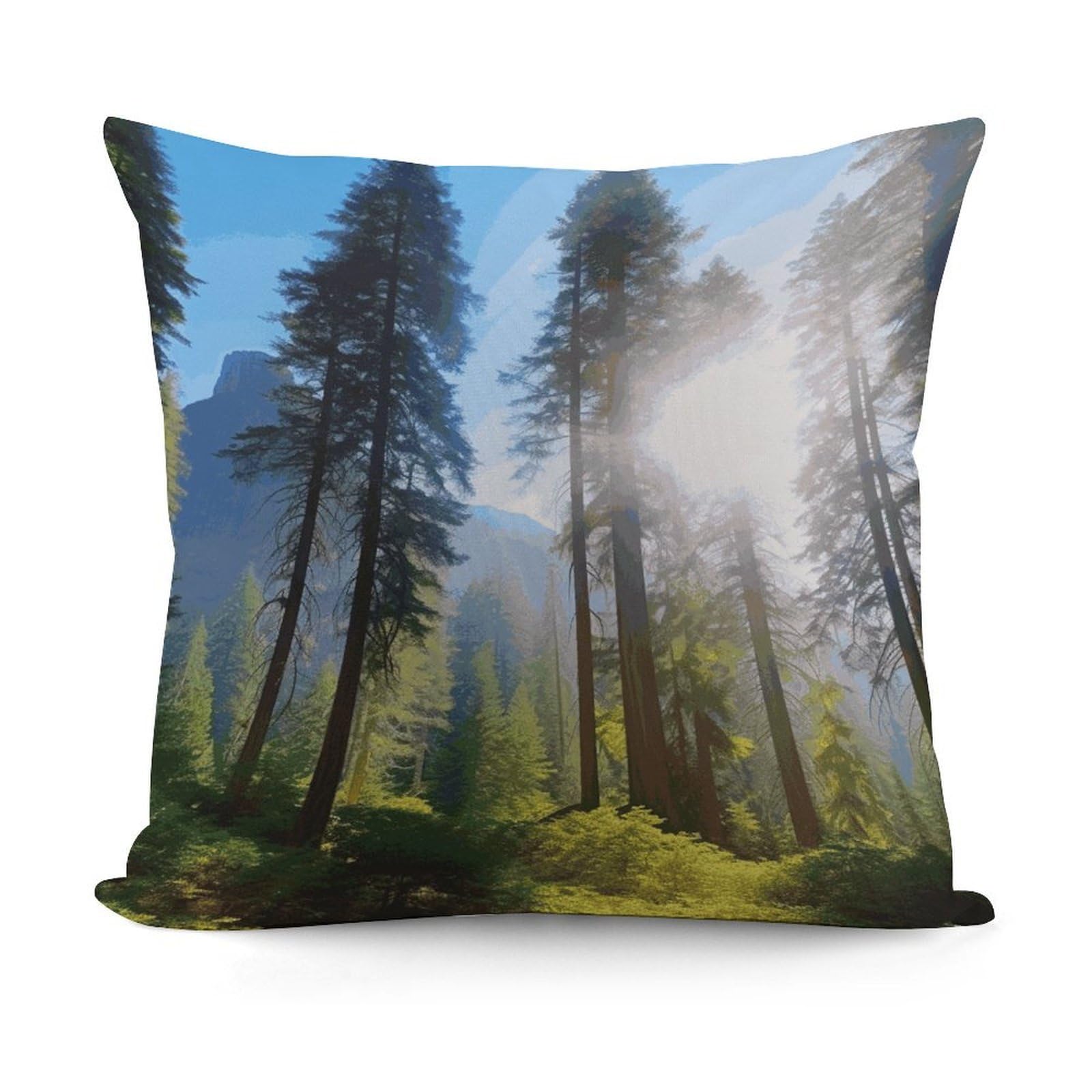 JTREHY National Parks Sunshine Trees Pillow Cover Soft Cozy Decorative Pillow Protector Square Luxury Cushion Cover Cases for Sofa Bed Car Chairs and Any Room Pillowcase