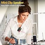 Wearable Bluetooth Speakers IPX7 Waterproof Clip-On Portable Speaker, Mini Bluetooth Speaker/Clean Sound/Stereo Pair/Wireless 5.4 Built-in Mic/Lightweight for Audiobooks Outdoor Golf Work Pool