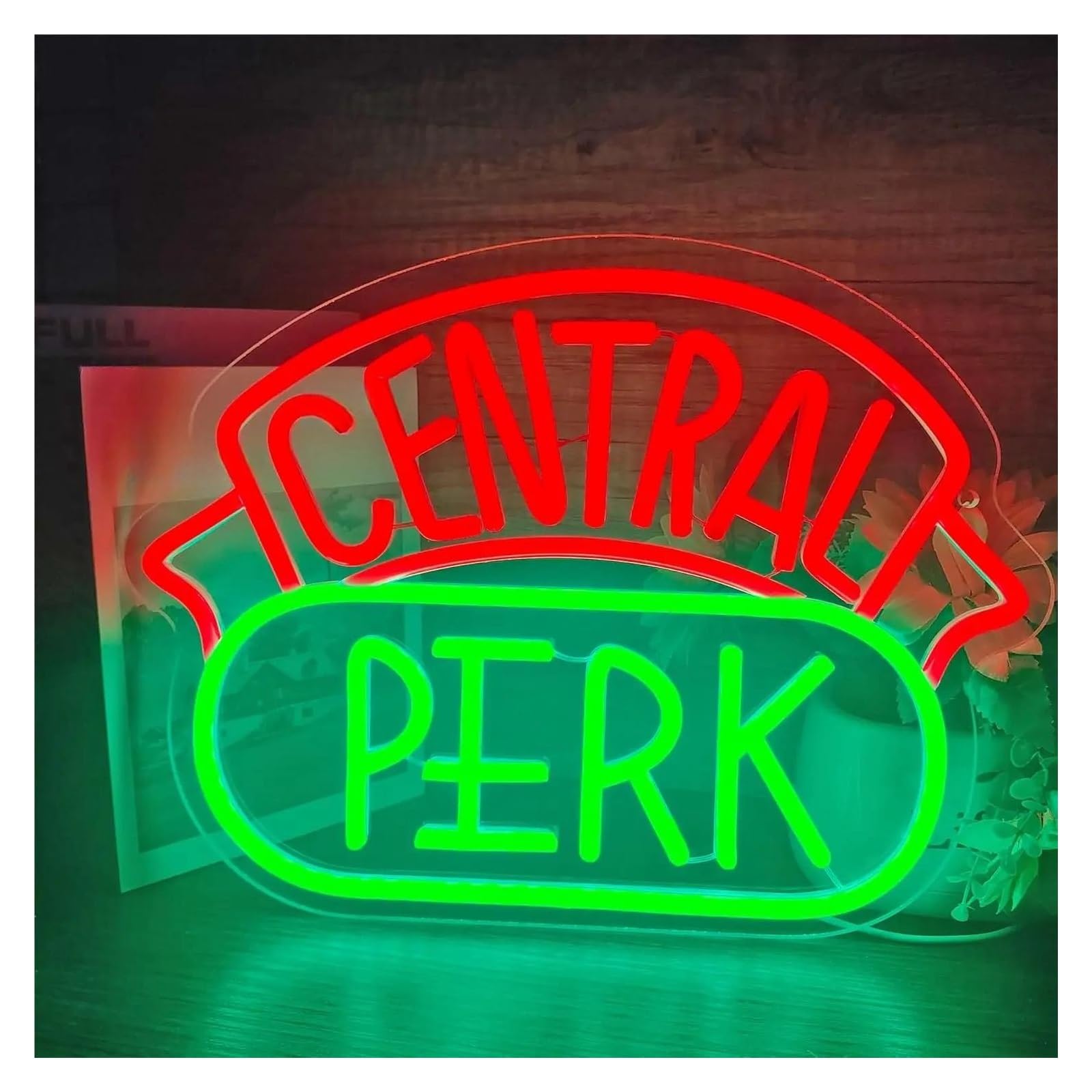 XENITE Hanging Art Neon Signs Coffee Cup Central Perk Neon Sign LED Light for Wall Decor USB Powered for Kitchen Shop Bedroom Illuminated 36cm×27cm