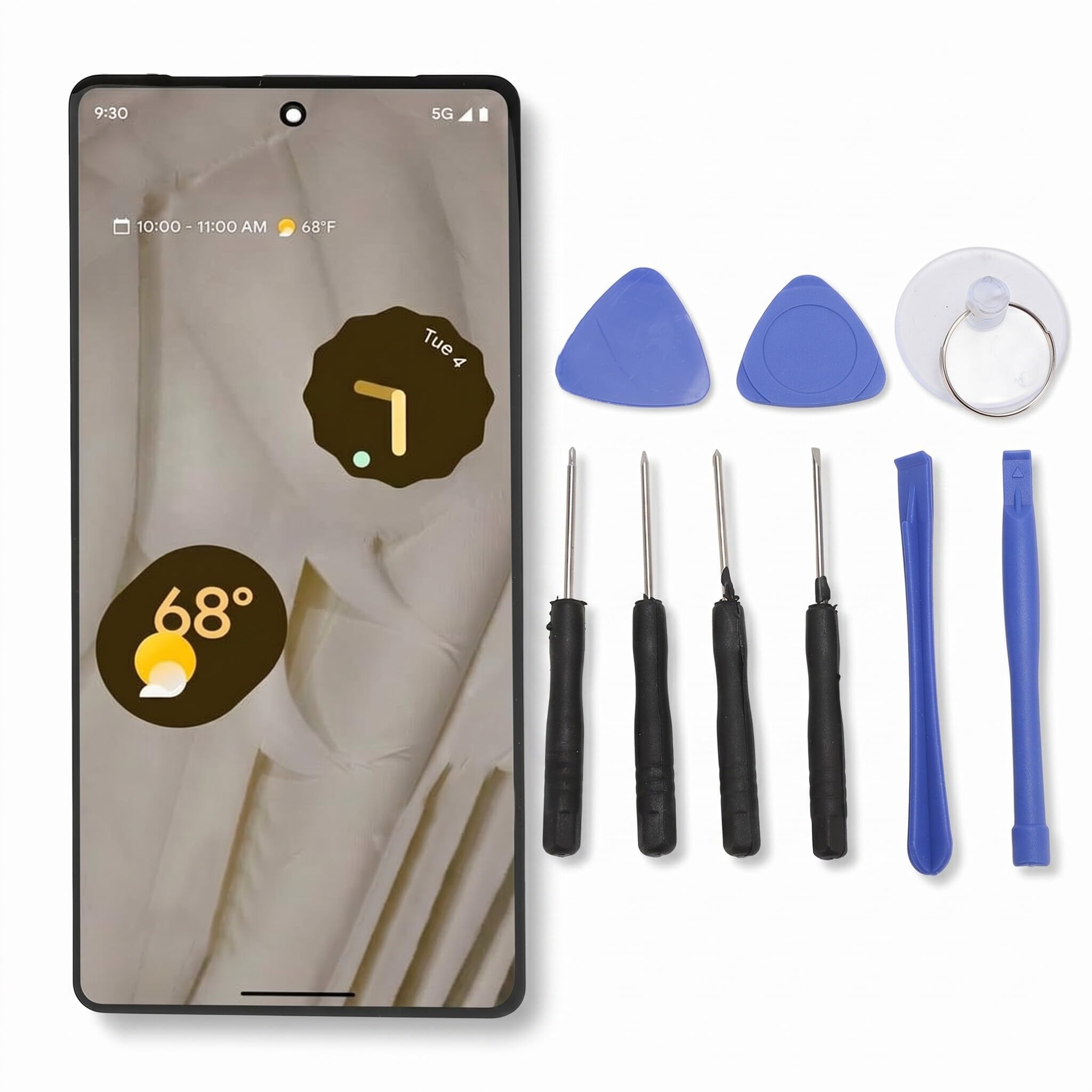Bildschirmaustausch für Smartphone, Display Touchscreen Baugruppe mit Fingerabdruckerkennung, Hohe Berührungsempfindlichkeit, mit Reparaturwerkzeugen