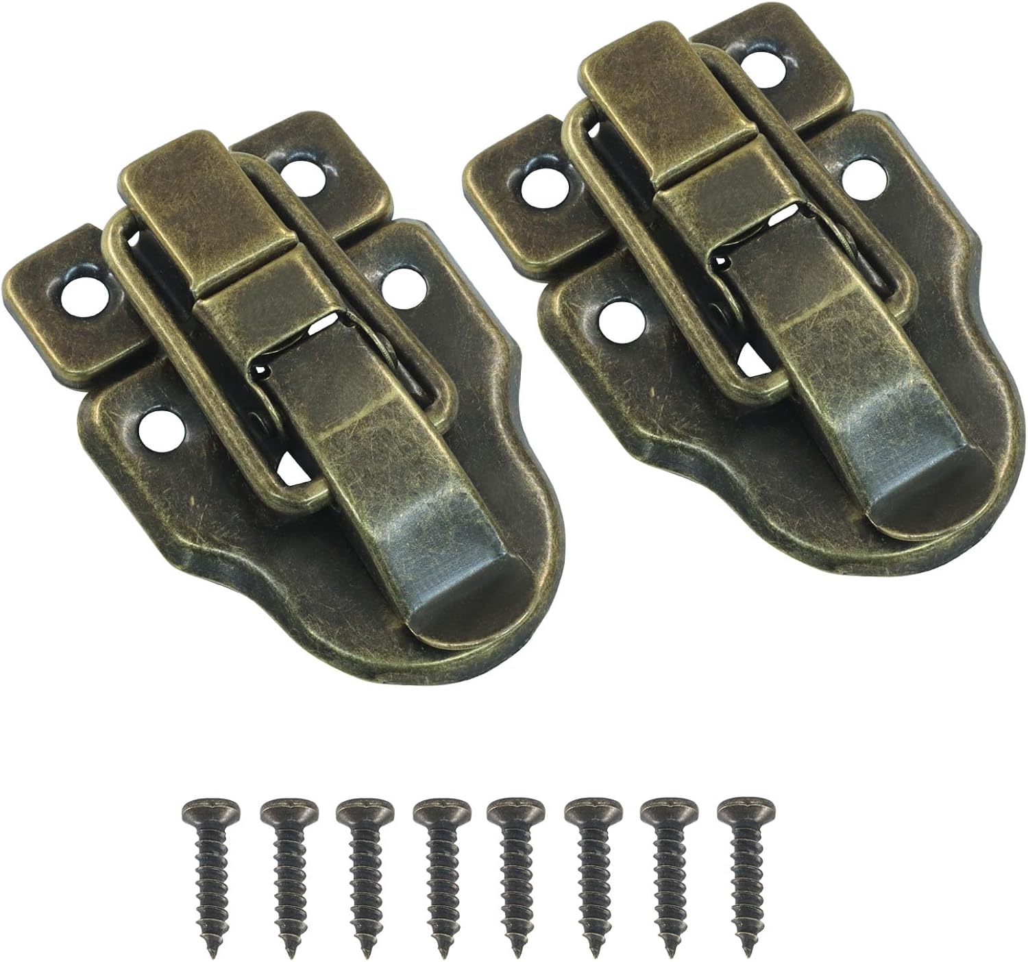 2 Pack Retro Duckbilled Hasp Latch, Silver Style Toggle Latch Antique Box Latch, Metal Clasp Buckle Latch for Jewelry Box Cabinet/Toolbox