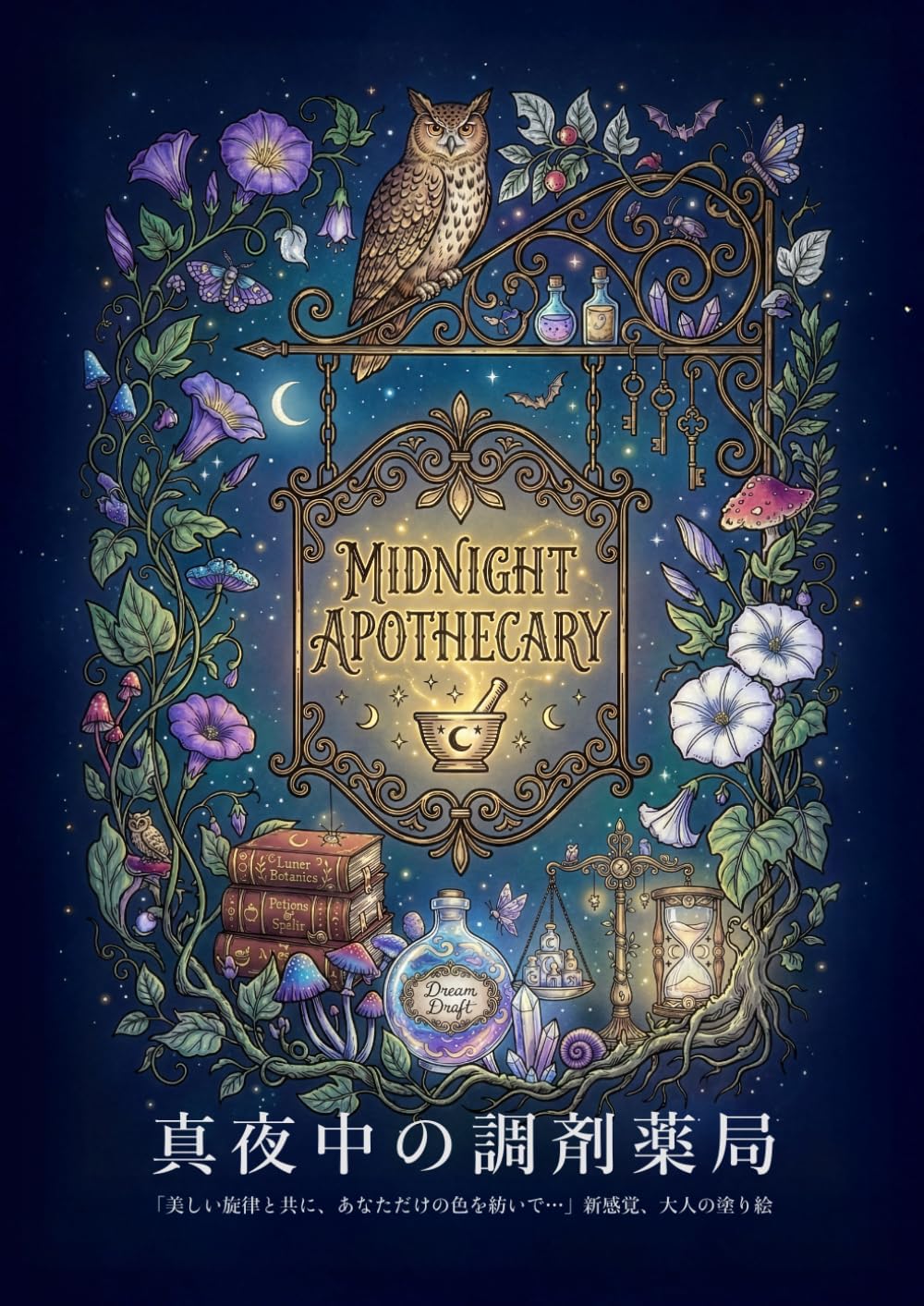 真夜中の調剤薬局 Midnight Apothecary: 【没入型BGM付き】塗る、聴く、癒される。真夜中の魔法とファンタジーの世界を描く、新感覚の大人の塗り絵。 (真夜中の魔法街シリーズ)