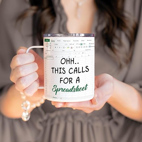 Miniatura 4 de Hyturtle Regalos de contador para mujeres, hombres, jefes, regalos para contador, taza de café de acero inoxidable de 12 onzas, divertida taza de