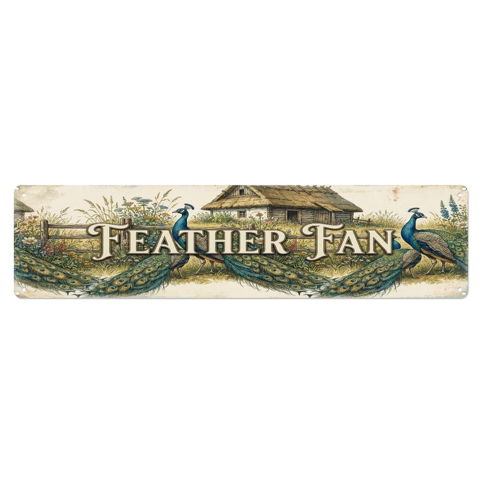 Xanthor Style Metal Tin Sign Vintage Hut Fan Bird Farmhouse Funny Bird Backyard Farm