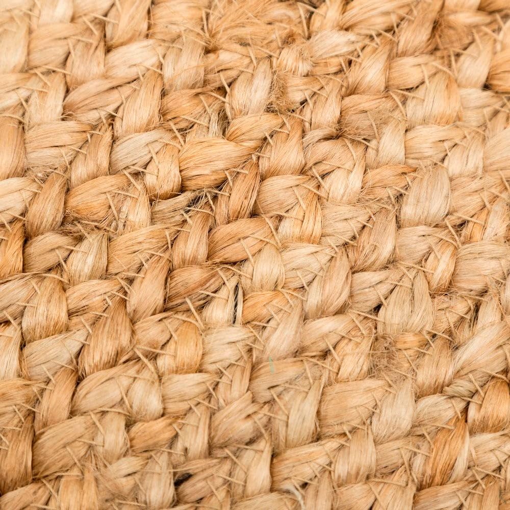 LOLAhome Alfombra rústica Trenzada Redonda Beige de Fibra Natural ø 120 cm | Hecha de yute para interior y exterior. Aporta calidez y confort a cualquier estancia de tu hogar.
