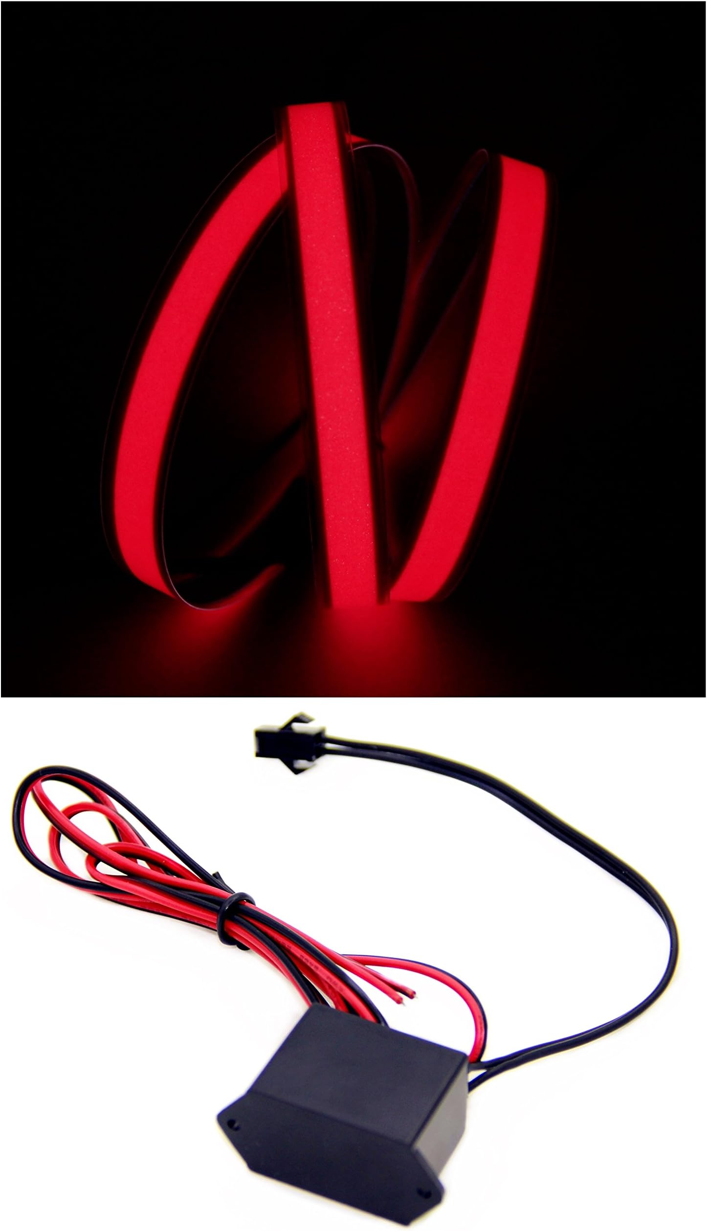 EL Tape 1 Meter El Strip, (Red) + Dc 12v Inverter