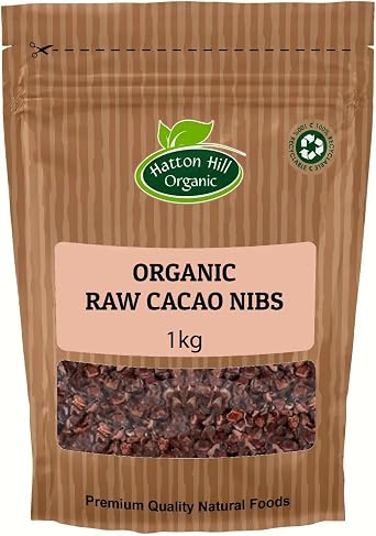 Organic Raw Cacao Nibs 1kg by Hatton Hill | Rich, Pure Cacao Bean, Non-GMO, Homemade Chocolate, Ice-Cream, Cookies, Biscotti, Chocolate Sauce