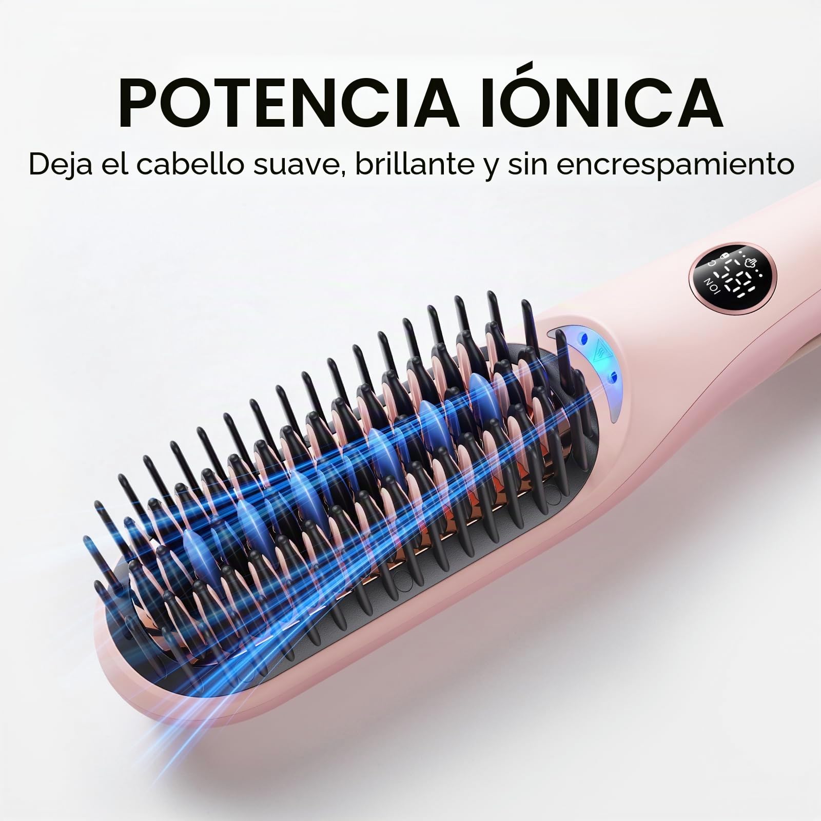 Wavytalk Cepillo alisador de vapor e iones, Planchas de Pelo 4 en 1 | Steambrush Pro reduce el daño por calor con vapor e iones, peinado rápido, brillo sin encrespamiento, voltaje dual, Rosa