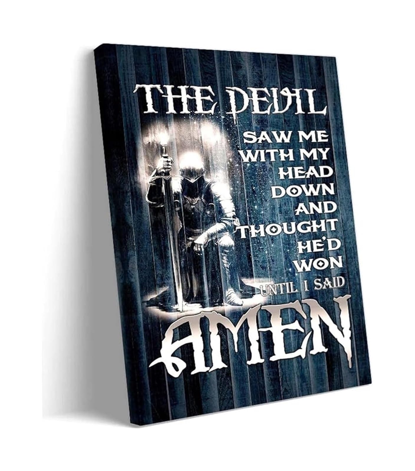 KCDFDVJFBM Medieval Christian Poster - Templar Knight Quote Religious Wall-Art for Home(Framed,12x18inch(30x45cm))