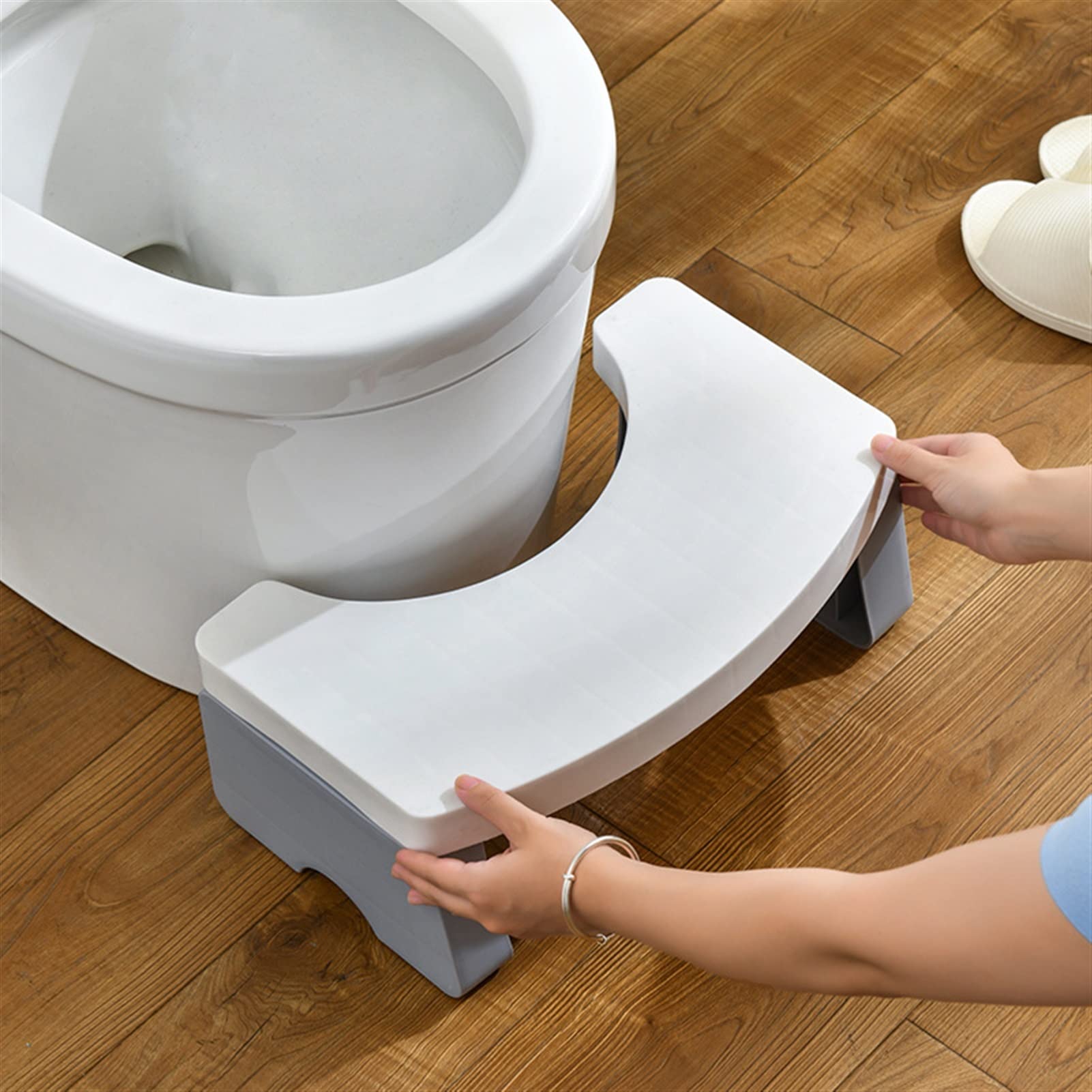 Sgabello da Bagno Pieghevole for la casa Pieghevole for Il Bagno a Squat Comodi mobili Tozzo addensati for Bambini Anziani Pregant Adulti per Guardia di casa (Color : Blue)