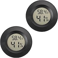 SerundoAuto Mini Hygrometer Thermometer 2 Pack - Digital Humidity Temp Monitor for Reptile Terrarium, Greenhouse, Home Indoor Outdoor (Fahrenheit/Celsius)
