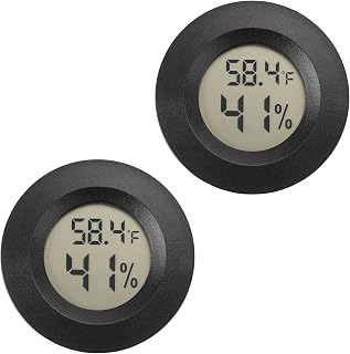 SerundoAuto Mini Hygrometer Thermometer 2 Pack - Digital Humidity Temp Monitor for Reptile Terrarium, Greenhouse, Home Indoor Outdoor (Fahrenheit/Celsius)