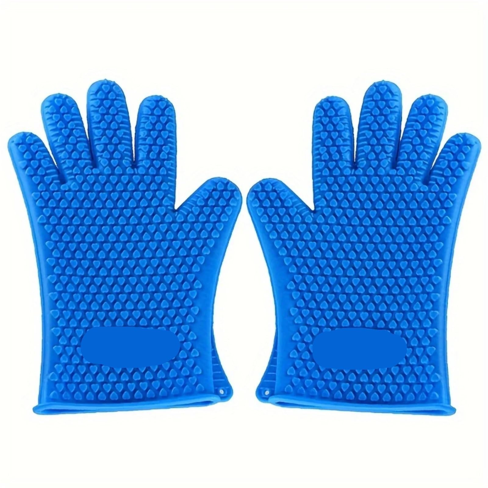 Manoplas De Horno Guantes Gruesos Resistentes al Calor de Silicona for cocinar Barbacoa en el Horno, Manoplas Impermeables for Limpiar Utensilios Cocina(Blue)