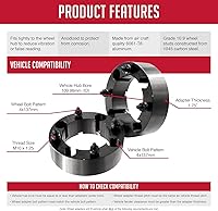 Vista 4 de Wheel Accessories Parts 2 espaciadores de rueda ATV UTV 4 en 5.394 in 0.157x5.394 in 1.75 pulgadas de grosor 4.331 in Hub M10 1.25 10x1.25 rosca