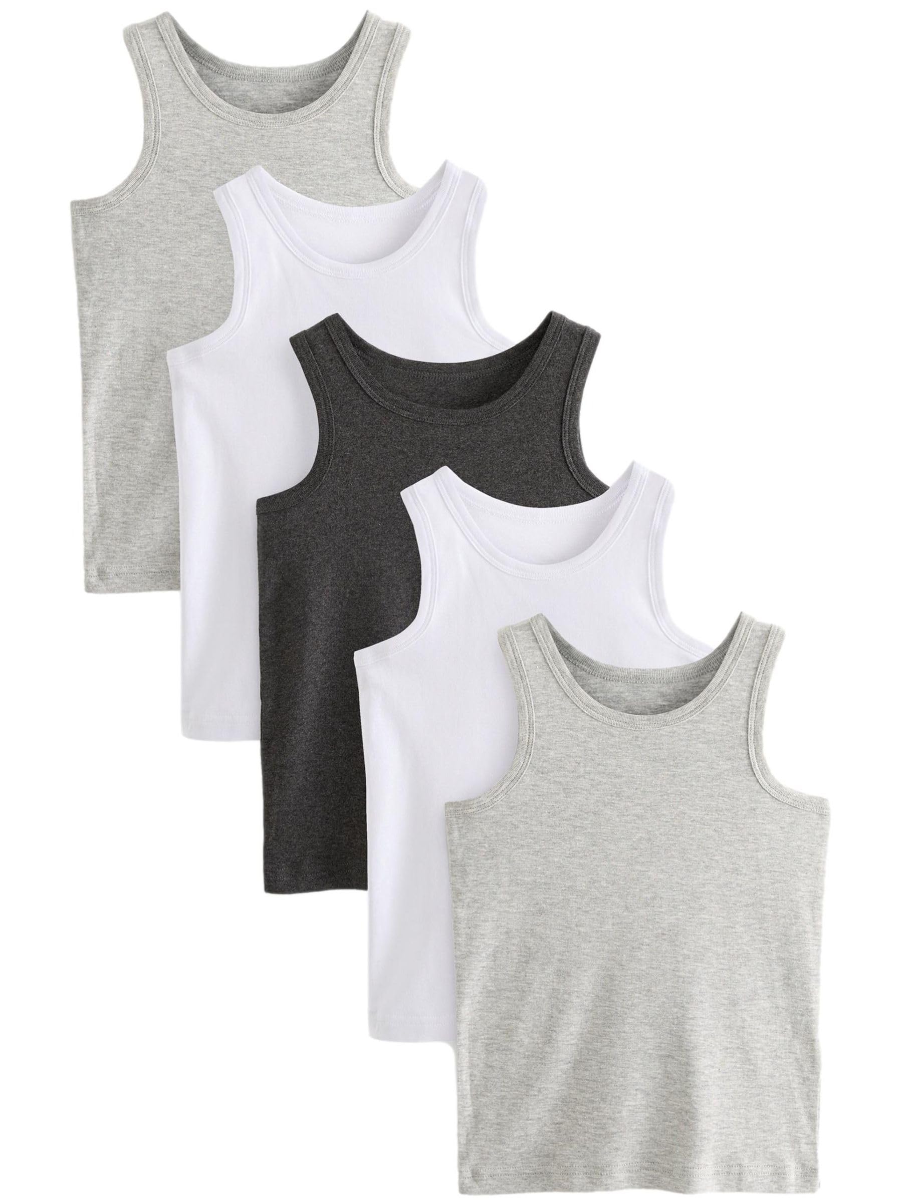 NEXT Jungen 5er-Pack Trägertops aus Biobaumwolle Grau 134-140