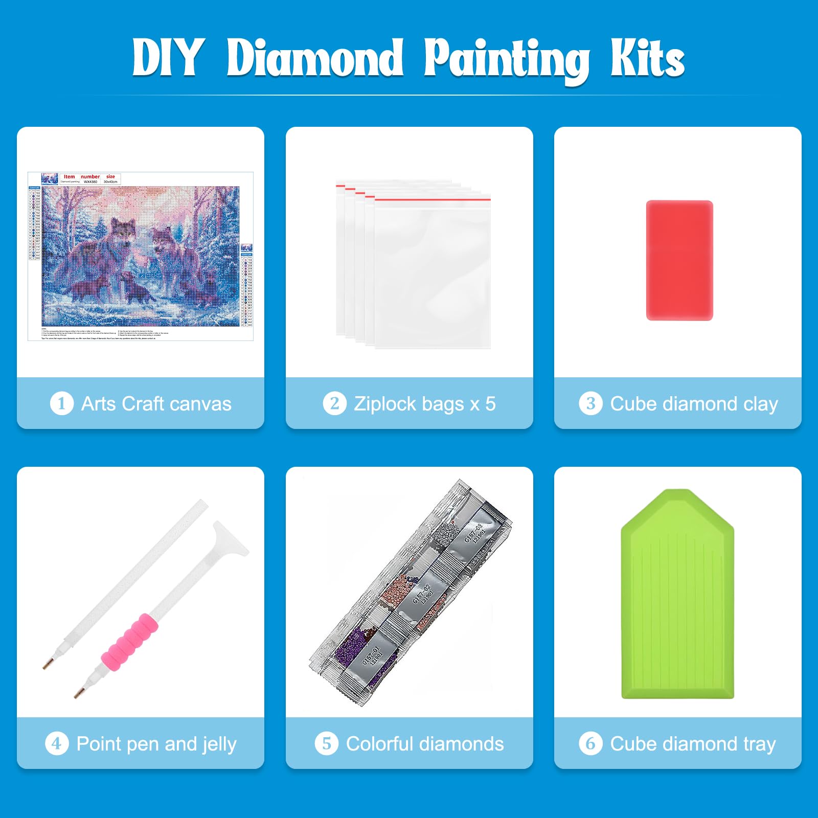 NAIMOER Diamond Painting Kit per Adulti Completo Tre gufi, 5D