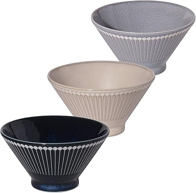 Amazon Co Jp みのる陶器 美濃焼 Albee アルビー 軽量反型茶碗 撥水 3色セット ホーム キッチン