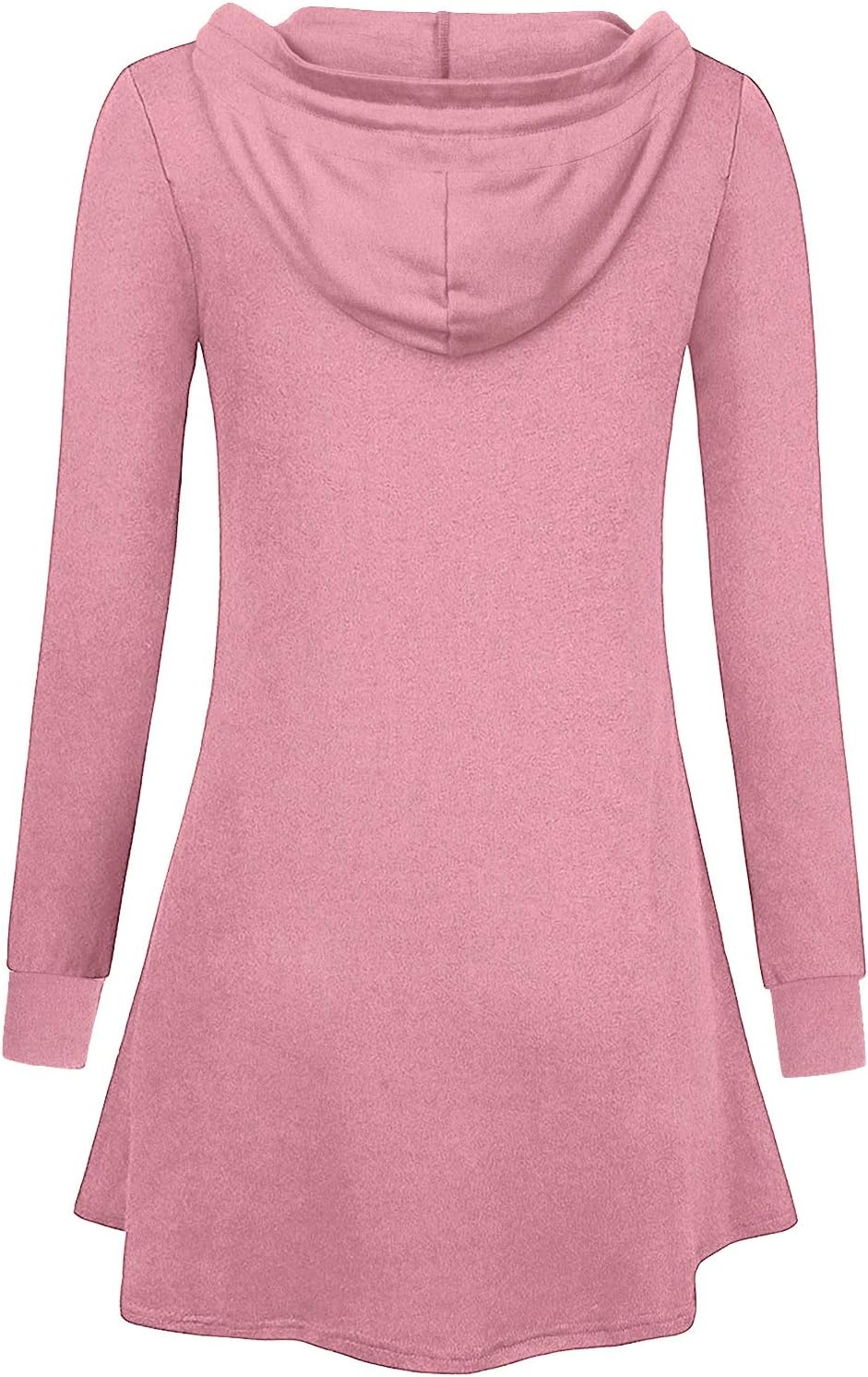 Miusey Womens Zip Up Long Hoodie Jacket Lightweight Tunic Sweatshirt Open Front Cardigan - Image 3