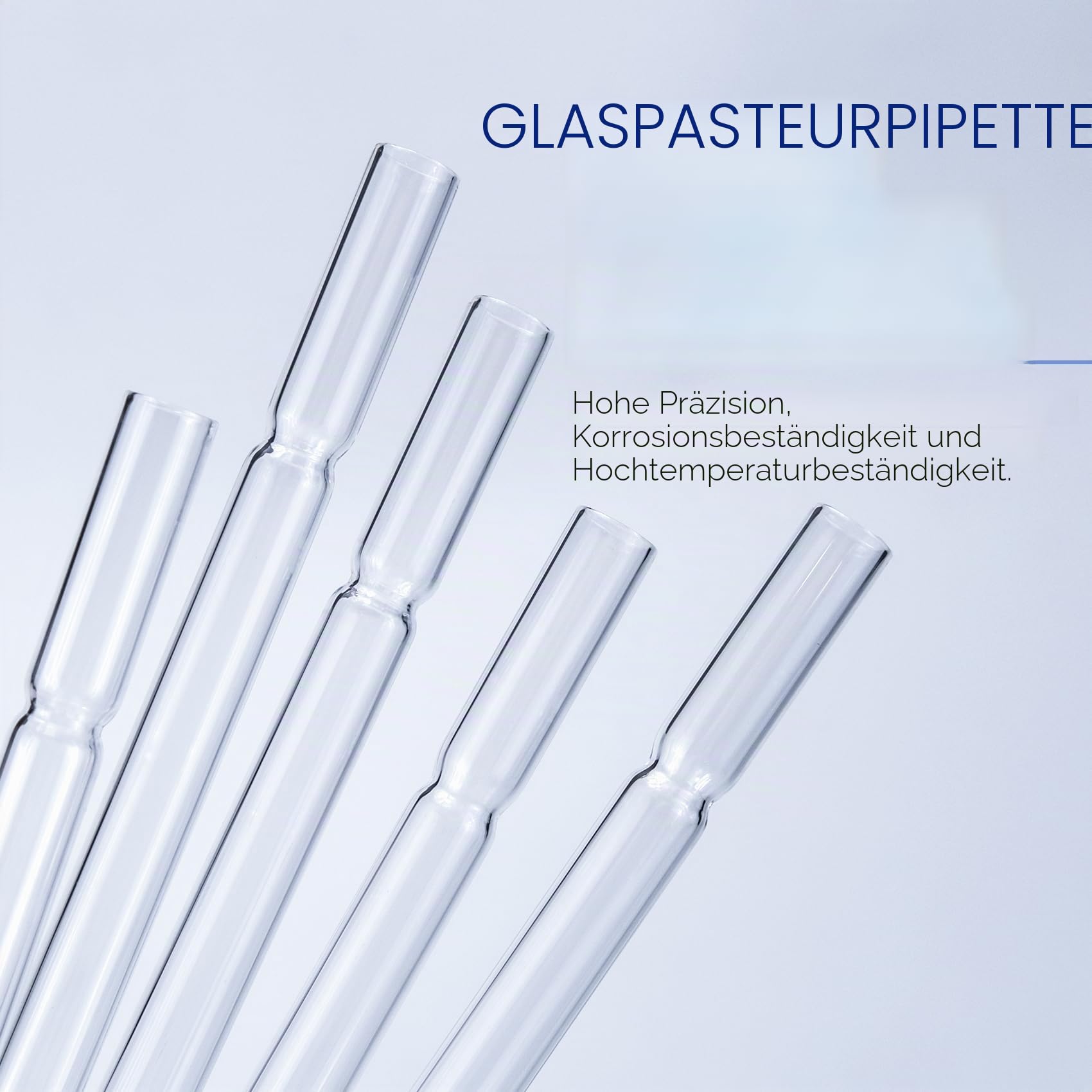 Pasteurpipette Glas Tropfpipetten Pasteur-Glaspipette, Borosilikatglas-Tropfpipetten, ungraduierte Flüssigkeitstransferpipetten für die Laborchemie 7×150mm. 250pcs/pk