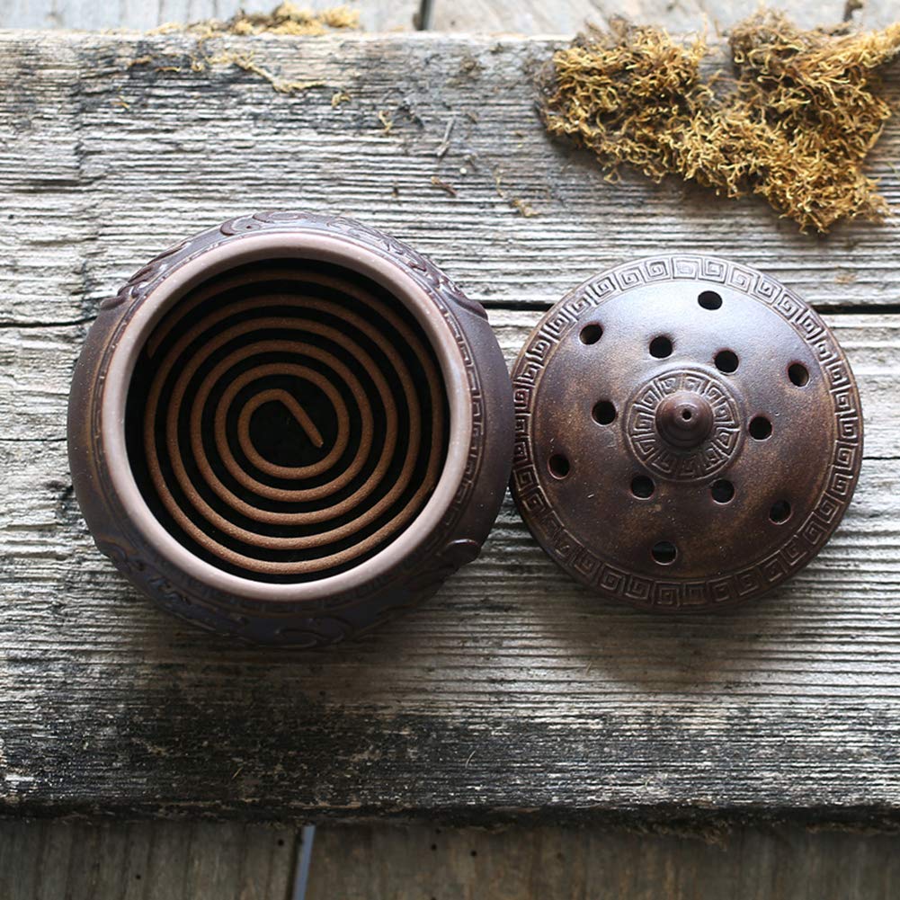 Porte-encens en céramique (Bâton/Cône/Bobine d'encens) Capteur de Cendres en céramique Plateau Bol Diffuseur de Parfum, Convient à Accueil Bureau Espace de méditation Beauté Le Yoga, Etc