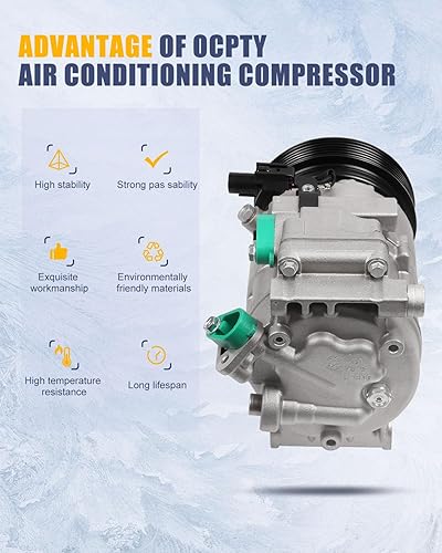 Miniatura 3 de OCPTY Compresor de CA para 2006-2013 para Hyundai Azera para Santa Fe para Veracruz para Kia Amanti para Kia Magentis para Optima para Sorento 2.7L