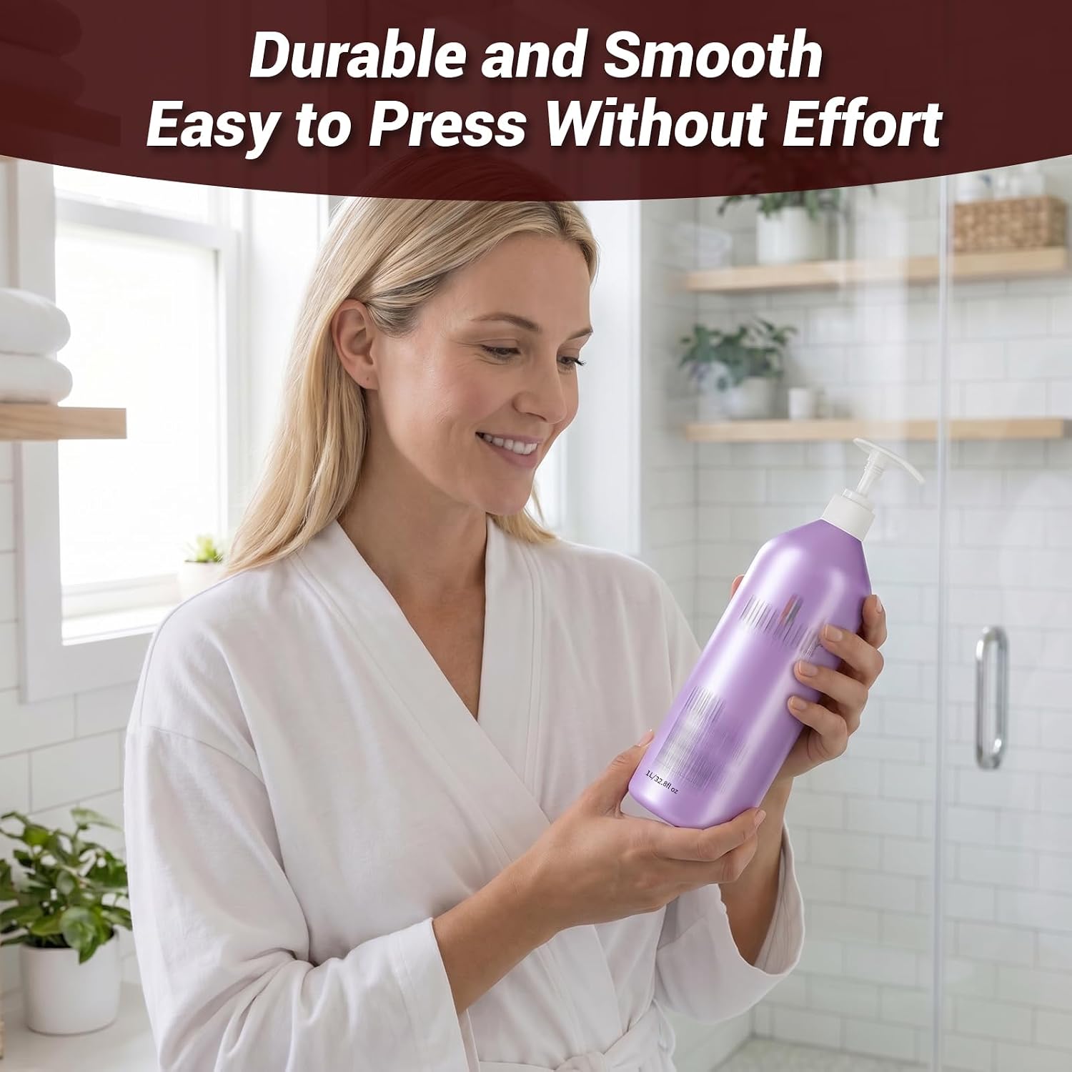 3-Pack Shampoo & Conditioner Pump Dispensers Compatible with Pureology | Easy-press replacement pumps for 33.8oz(1L) bottles, leak-resistant, durable design for salon&home use, smooth dispensing