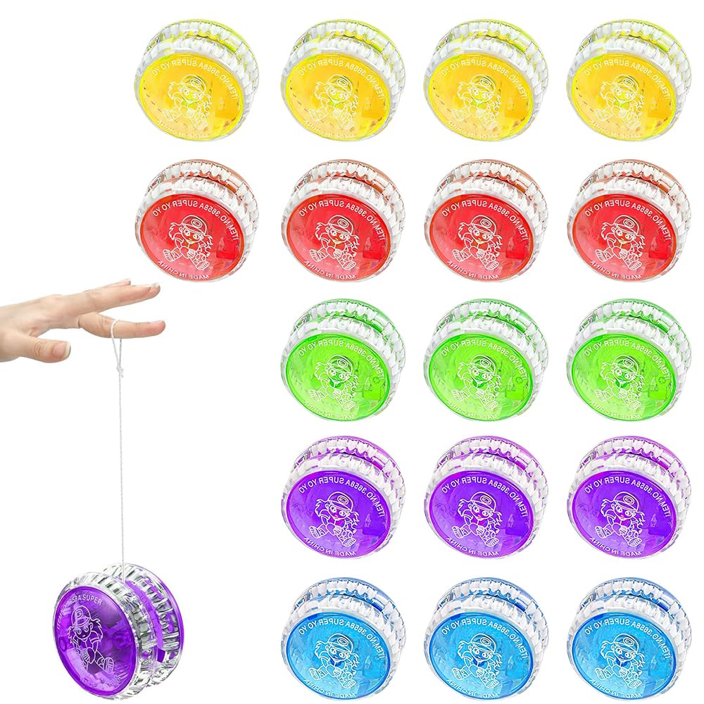 Lot de 17 jouets LED Yoyo Yoyo - En plastique - Yoyo réactif - Pour enfants - Pour anniversaire, fête, cadeau d'invités