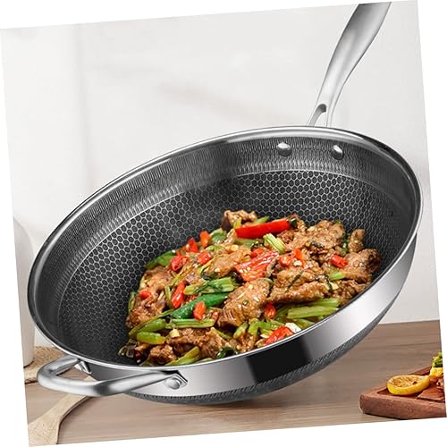 Miniatura 6 de HAKIDZEL Wok de acero inoxidable antiadherente Sartén antiadherente utensilios de cocina antiadherentes Sartén de acero inoxidable Utensilios de