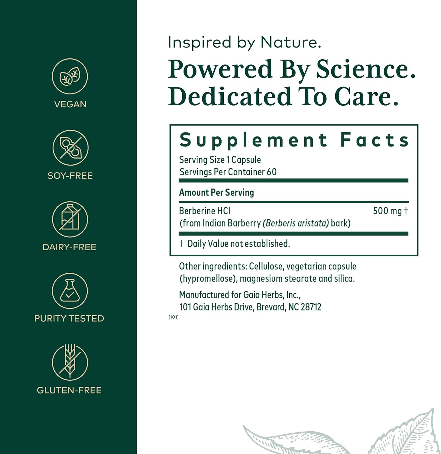 GAIA HERBS PRO Berberine Metabolic - Supplement Supplement with Berberine HCI - Vegan, Gluten-Free, Soy-Free - 60 Capsules (60 Servings) - Image 2