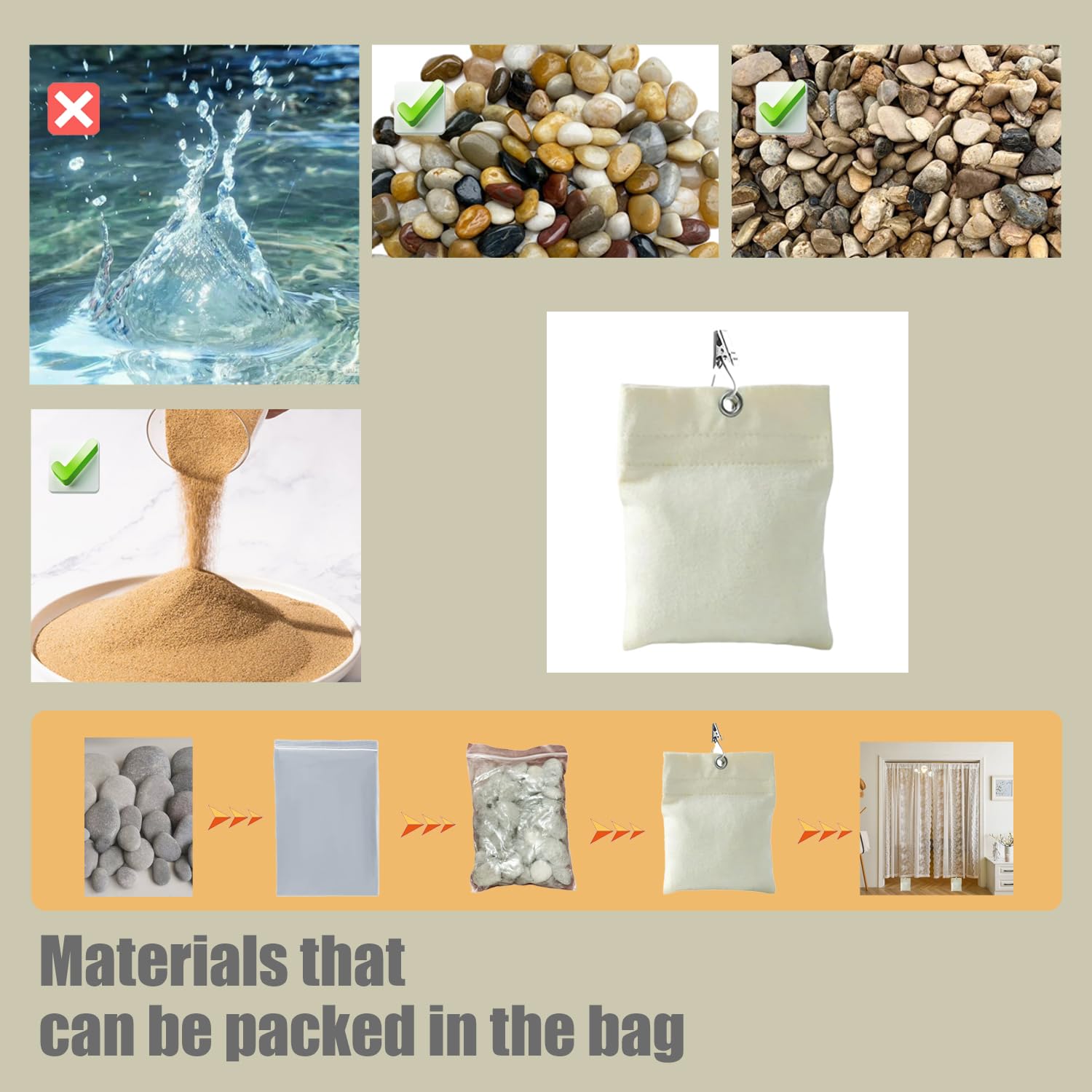 Kit 6 Poids Pour Rideaux D'Extérieur - Sacs PVC Remplissables Avec Pinces - Anti-Vent Jardin, Terrasse, Camping
