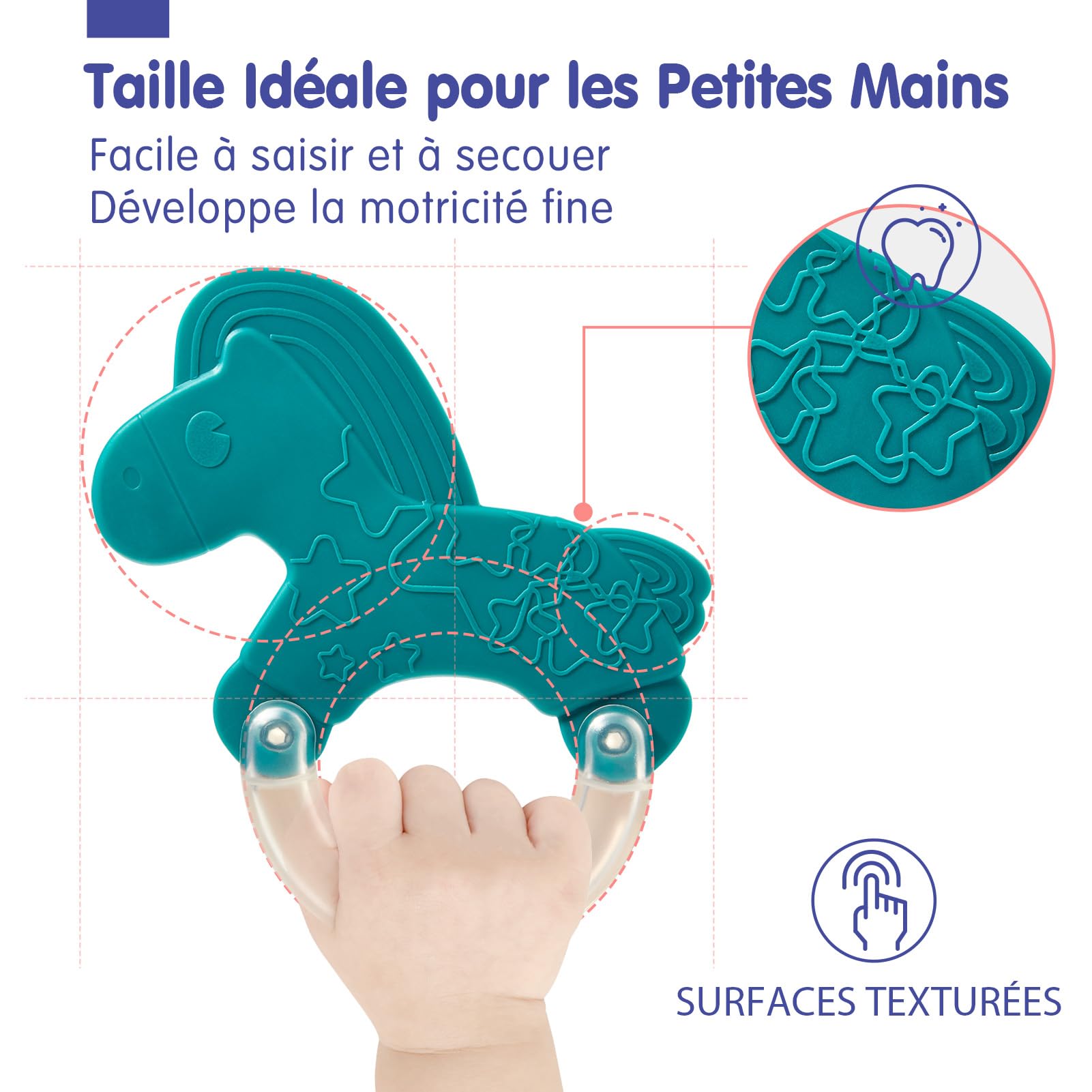 Jouet pour Bébé 3 Mois Hochet de Dentition pour Bébé 0 3 6 9 Mois, Jouets d'Eveil Anneaux de Dentition sans BPA avec Boîte de Rangement Cadeau pour Naissance Garçon Fille, 10PCS