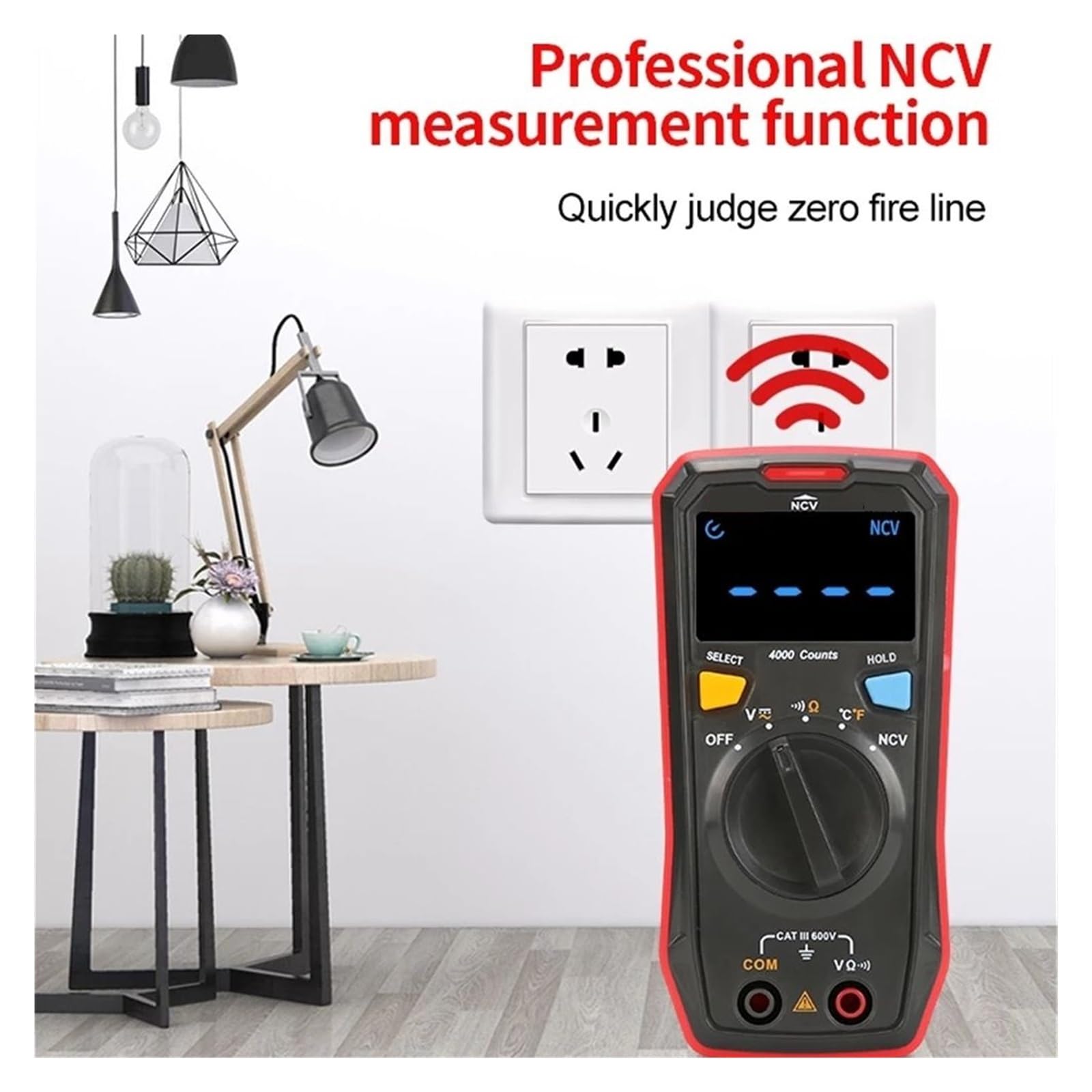 Mini Cyfrowy Multimetr AC Miernik Napięcia DC Rezystancja (Ohm) Tester Temperatury NCV/Test Ciągłości/kolorowy Ekran EBTN Szybko Dokładnie Łatwy Odczyt(123)